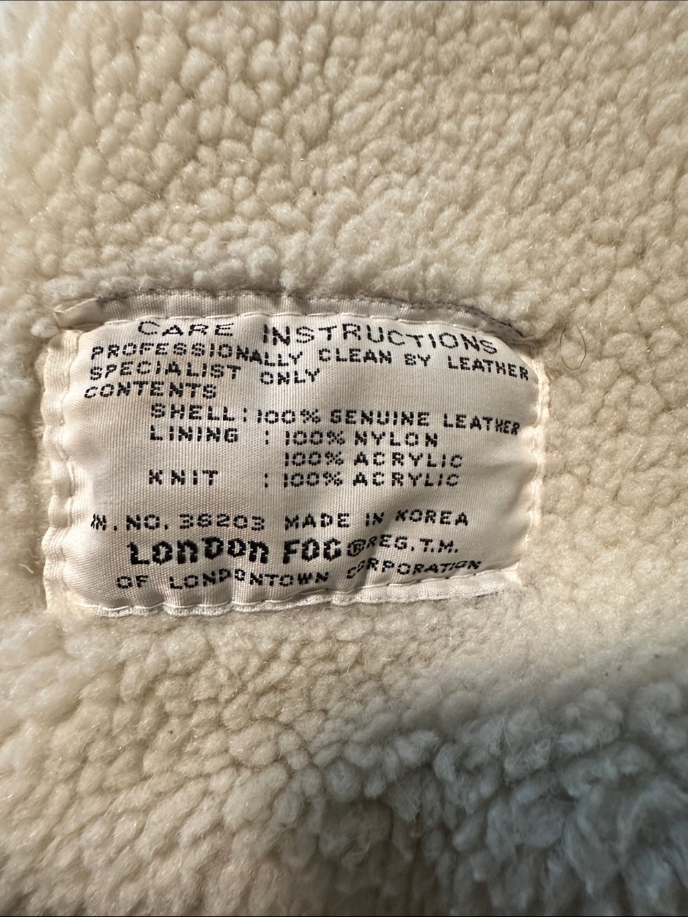 Vintage 1980’s Boys London Fog Black Real Leather Bomber Jacket Sherpa Collar - Picture 5 of 16